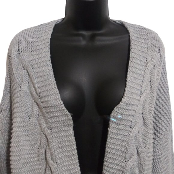 SOLD!!! Oversized Chunky Open Front Cardigan Sweaters Cable Knit Size M - Picture 3 of 16